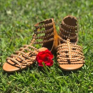 Gold Studded Sandals NWOT